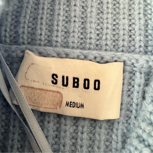 Suboo Oversized Isla Sweater Medium Ribbed Knit Light Blue - Picture 5 of 7